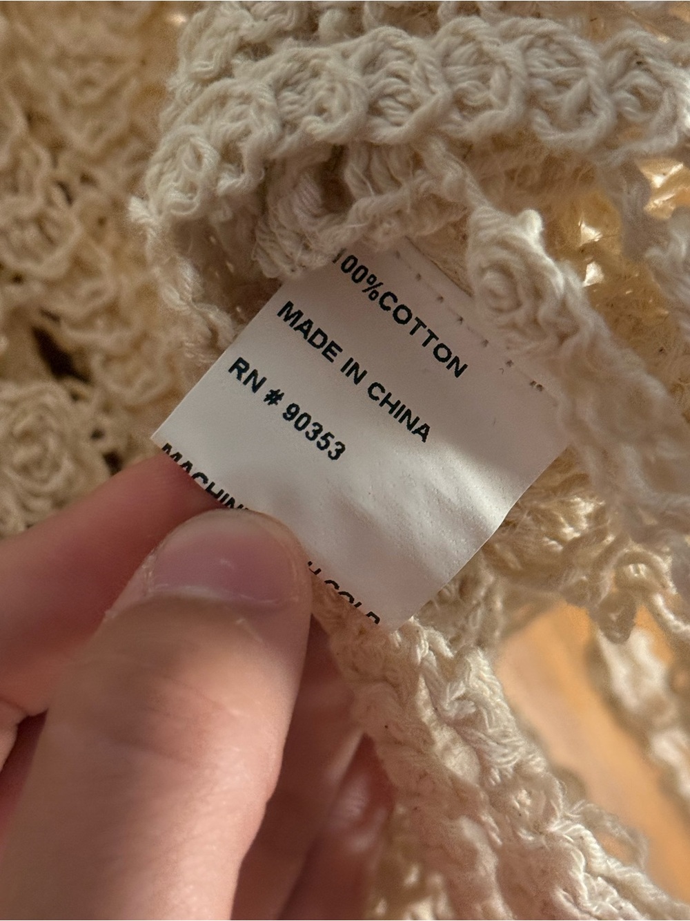 Rebellion Cream Crochet Fringe Button-Front Tunic - Picture 6 of 6